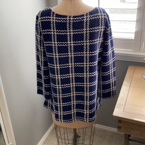 Navy blue tunic length sweater - Picture 2 of 4